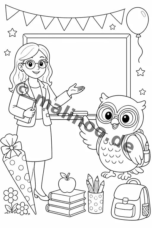 Meine Einschulung Malbuch 20 Ausmalbilder PDF Download – Vorschaubild 2