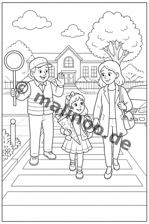 Meine Einschulung Malbuch 20 Ausmalbilder PDF Download – Vorschaubild 3