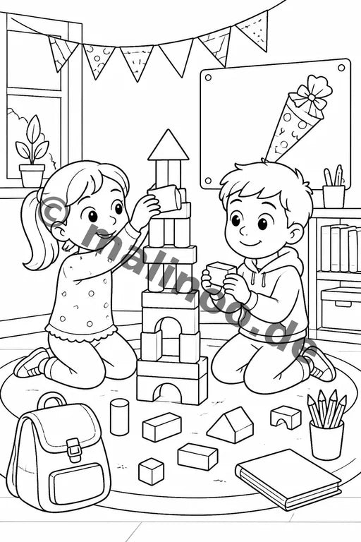Meine Einschulung Malbuch 20 Ausmalbilder PDF Download – Vorschaubild 4