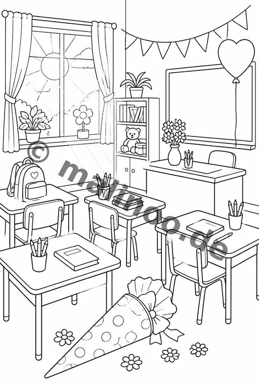Meine Einschulung Malbuch 20 Ausmalbilder gedruckt+gebunden – Vorschaubild 10