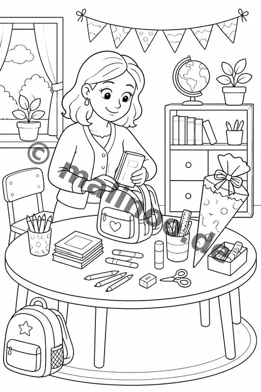 Meine Einschulung Malbuch 20 Ausmalbilder gedruckt+gebunden – Vorschaubild 7