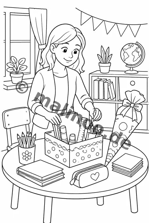 Meine Einschulung Malbuch 20 Ausmalbilder gedruckt+gebunden – Vorschaubild 7