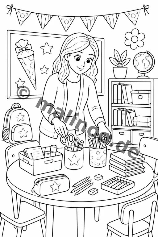 Meine Einschulung Malbuch 20 Ausmalbilder gedruckt+gebunden – Vorschaubild 7