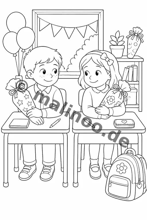 Meine Einschulung Malbuch 20 Ausmalbilder gedruckt+gebunden – Vorschaubild 8