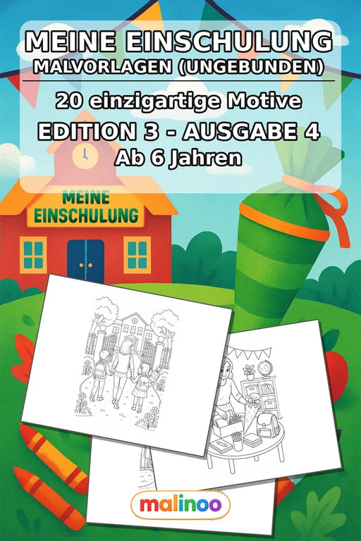Meine Einschulung Malbuch 20 Ausmalbilder gedruckt+lose – Cover