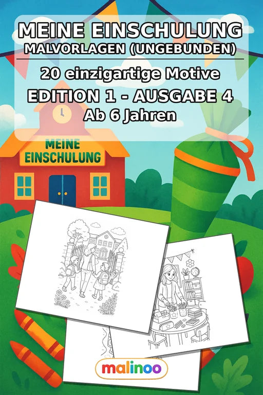 Meine Einschulung Malbuch 20 Ausmalbilder gedruckt+lose – Cover