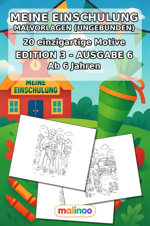 Meine Einschulung Malbuch 20 Ausmalbilder gedruckt+lose – Cover