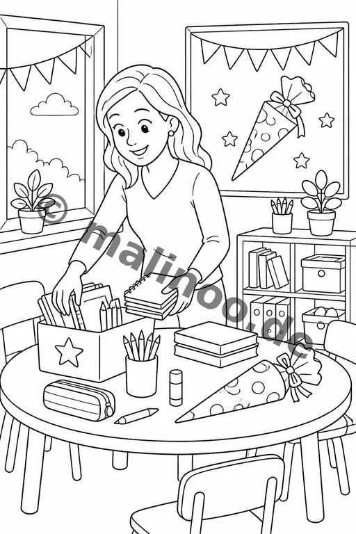 Meine Einschulung Malbuch 50 Ausmalbilder gedruckt+gebunden – Vorschaubild 7
