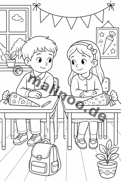 Meine Einschulung Malbuch 50 Ausmalbilder gedruckt+gebunden – Vorschaubild 8