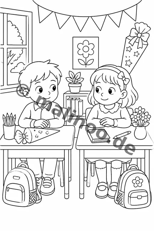 Meine Einschulung Malbuch 50 Ausmalbilder gedruckt+gebunden – Vorschaubild 8