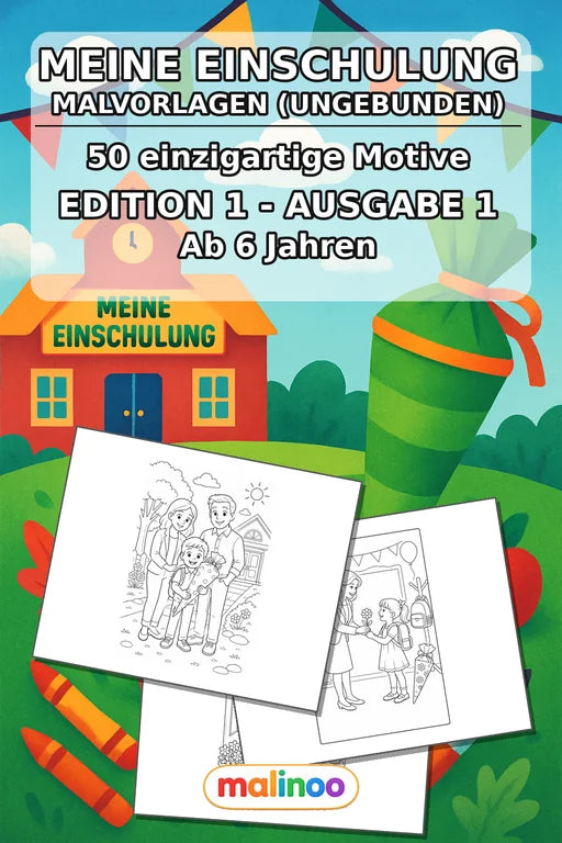 Meine Einschulung Malbuch 50 Ausmalbilder gedruckt+lose – Cover