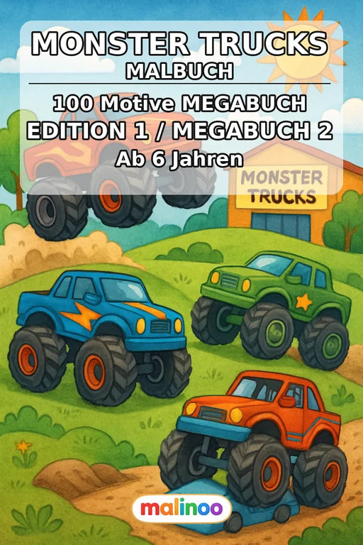 Monster Trucks Malbuch 100 Ausmalbilder PDF Download – Cover