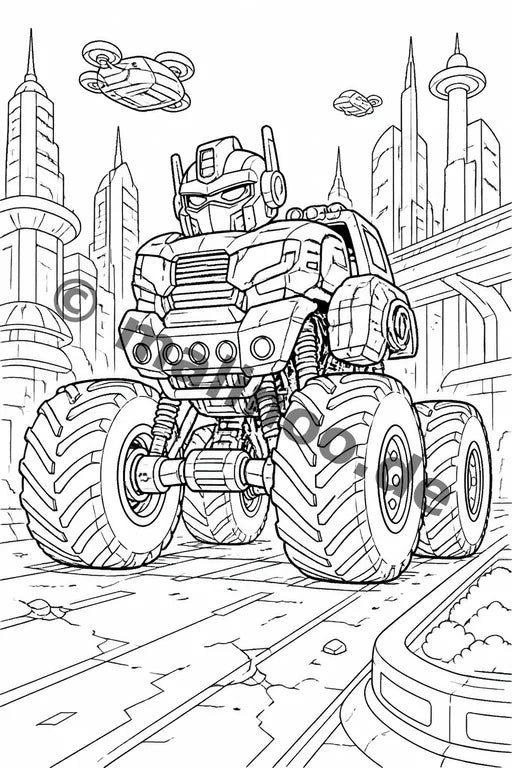 Monster Trucks Malbuch 100 Ausmalbilder PDF Download – Vorschaubild 4