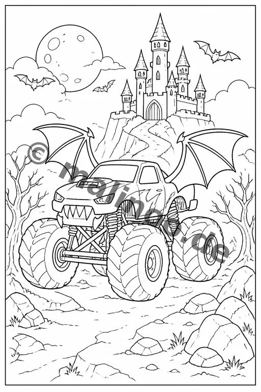 Monster Trucks Malbuch 100 Ausmalbilder gedruckt+gebunden – Vorschaubild 10