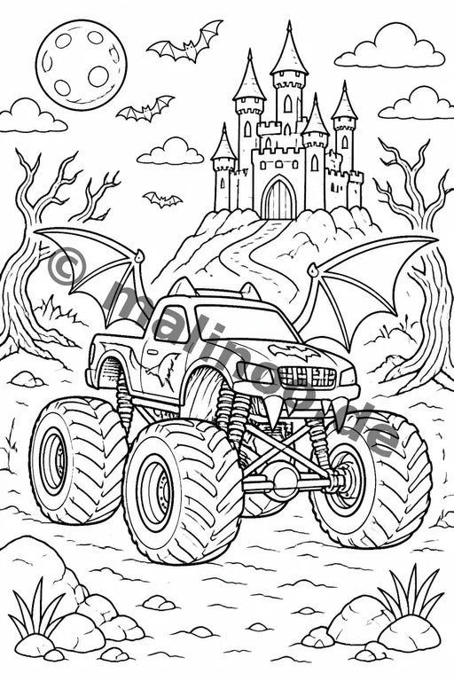 Monster Trucks Malbuch 100 Ausmalbilder gedruckt+lose – Vorschaubild 10