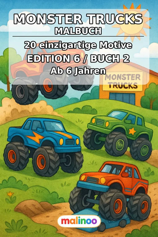 Monster Trucks Malbuch 20 Ausmalbilder PDF Download – Cover