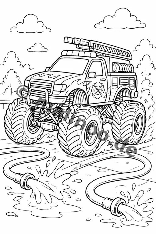 Monster Trucks Malbuch 20 Ausmalbilder PDF Download – Vorschaubild 2