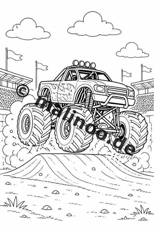 Monster Trucks Malbuch 20 Ausmalbilder PDF Download digital – Vorschaubild 2