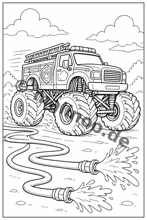 Monster Trucks Malbuch 20 Ausmalbilder PDF Download – Vorschaubild 2