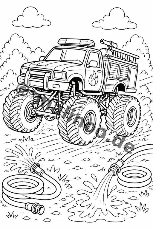 Monster Trucks Malbuch 20 Ausmalbilder PDF Download – Vorschaubild 2