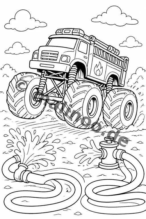 Monster Trucks Malbuch 20 Ausmalbilder PDF Download – Vorschaubild 2