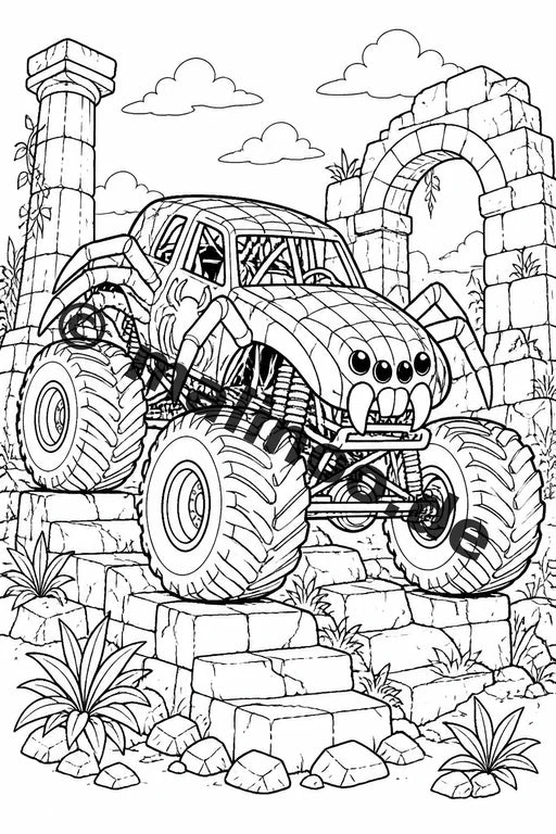 Monster Trucks Malbuch 20 Ausmalbilder PDF Download digital – Vorschaubild 3