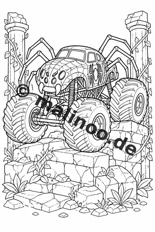 Monster Trucks Malbuch 20 Ausmalbilder PDF Download digital – Vorschaubild 3