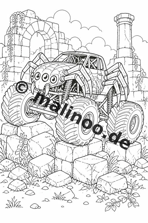 Monster Trucks Malbuch 20 Ausmalbilder PDF Download digital – Vorschaubild 3