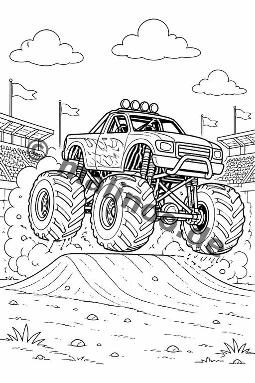 Monster Trucks Malbuch 20 Ausmalbilder PDF Download – Vorschaubild 3