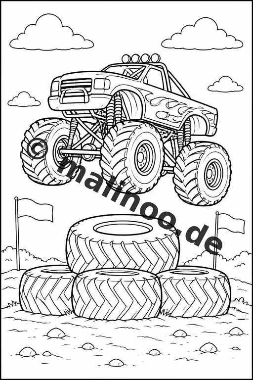 Monster Trucks Malbuch 20 Ausmalbilder PDF Download digital – Vorschaubild 4