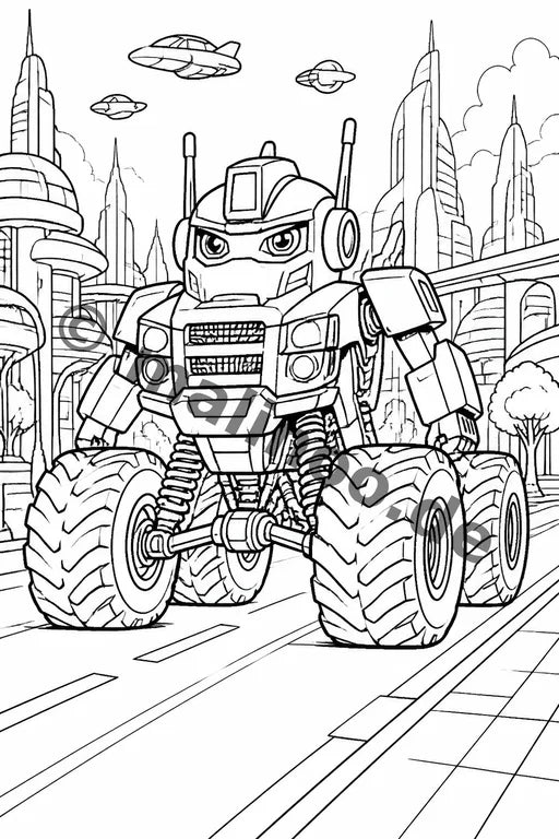 Monster Trucks Malbuch 20 Ausmalbilder PDF Download – Vorschaubild 4