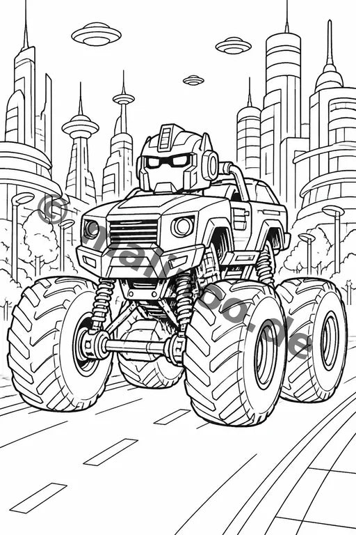 Monster Trucks Malbuch 20 Ausmalbilder PDF Download – Vorschaubild 4