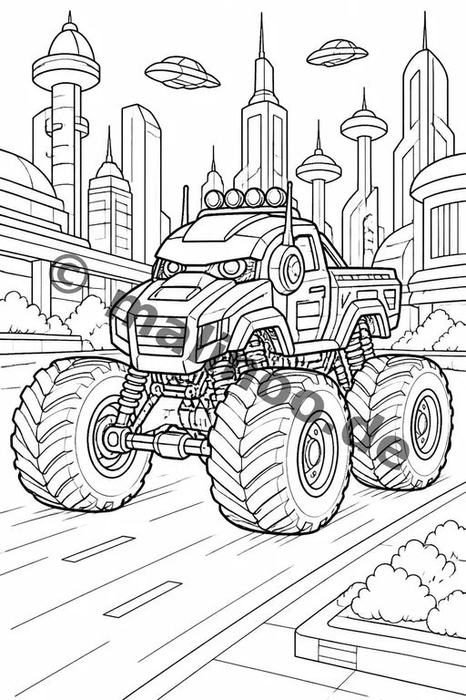 Monster Trucks Malbuch 20 Ausmalbilder PDF Download – Vorschaubild 4