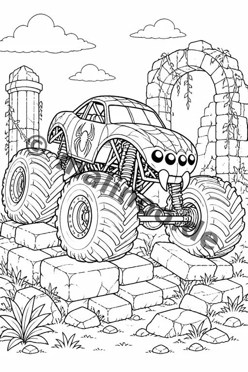 Monster Trucks Malbuch 20 Ausmalbilder PDF Download – Vorschaubild 5