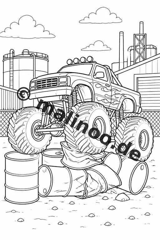 Monster Trucks Malbuch 20 Ausmalbilder PDF Download digital – Vorschaubild 5
