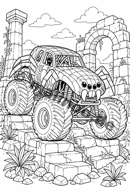 Monster Trucks Malbuch 20 Ausmalbilder PDF Download – Vorschaubild 5