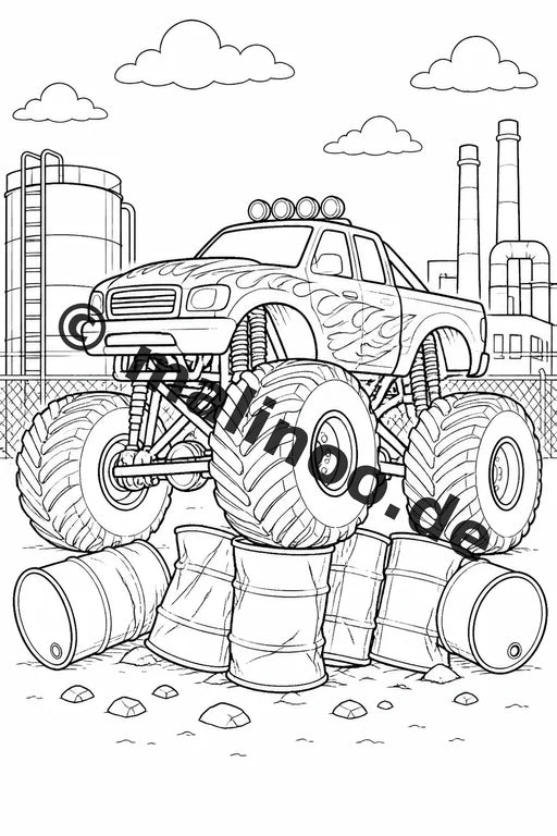 Monster Trucks Malbuch 20 Ausmalbilder PDF Download digital – Vorschaubild 5