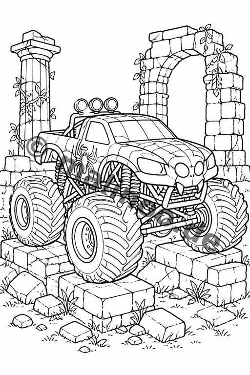 Monster Trucks Malbuch 20 Ausmalbilder PDF Download – Vorschaubild 5