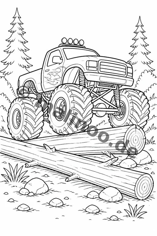 Monster Trucks Malbuch 20 Ausmalbilder gedruckt+gebunden – Vorschaubild 6