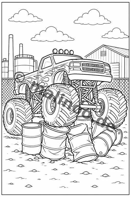 Monster Trucks Malbuch 20 Ausmalbilder gedruckt+gebunden – Vorschaubild 9