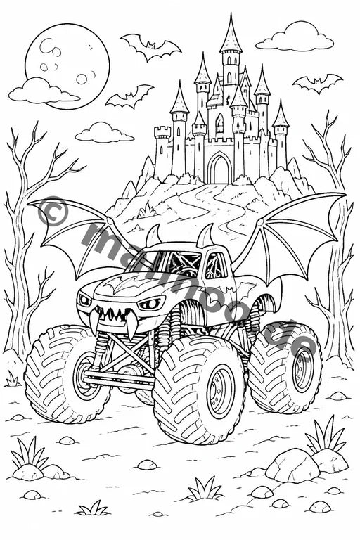 Monster Trucks Malbuch 20 Ausmalbilder gedruckt+lose – Vorschaubild 10