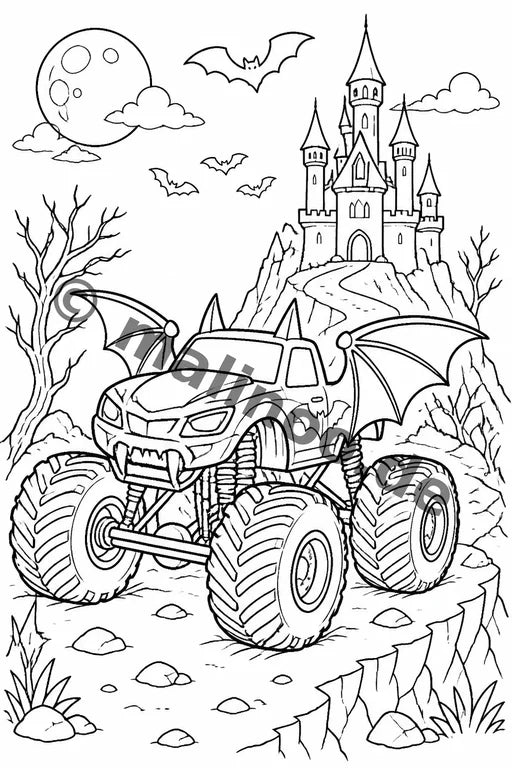 Monster Trucks Malbuch 20 Ausmalbilder gedruckt+lose – Vorschaubild 10