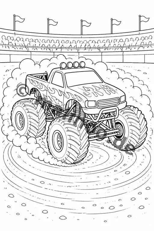 Monster Trucks Malbuch 20 Ausmalbilder gedruckt+lose – Vorschaubild 10