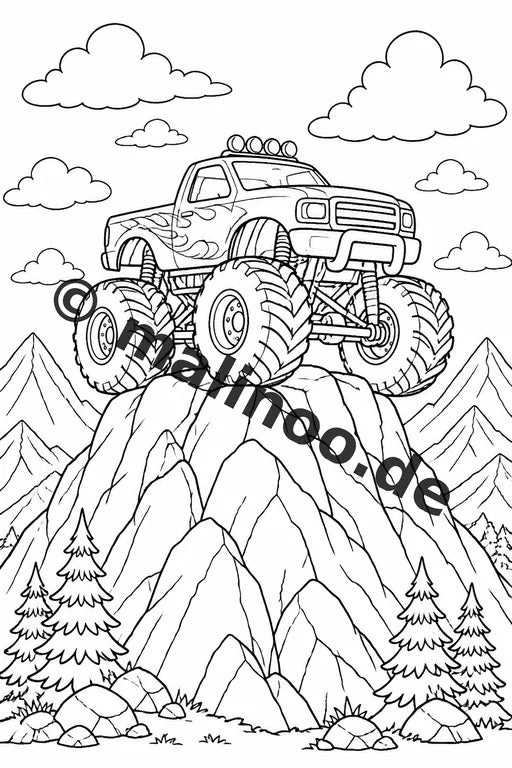 Monster Trucks Malbuch 20 Ausmalbilder gedruckt, ungebunden – Vorschaubild 10