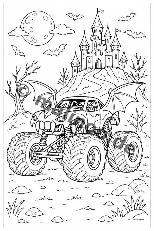 Monster Trucks Malbuch 20 Ausmalbilder gedruckt+lose – Vorschaubild 10
