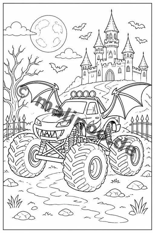 Monster Trucks Malbuch 20 Ausmalbilder gedruckt+lose – Vorschaubild 10
