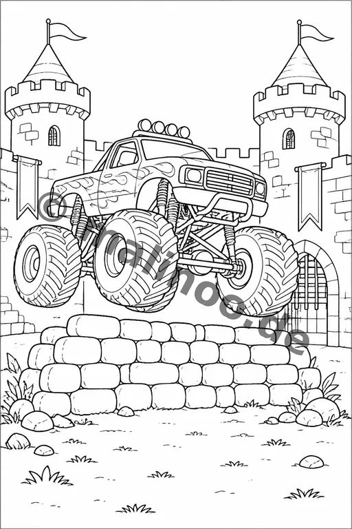 Monster Trucks Malbuch 20 Ausmalbilder gedruckt+lose – Vorschaubild 11