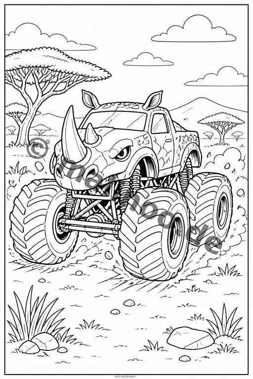 Monster Trucks Malbuch 20 Ausmalbilder gedruckt+lose – Vorschaubild 12