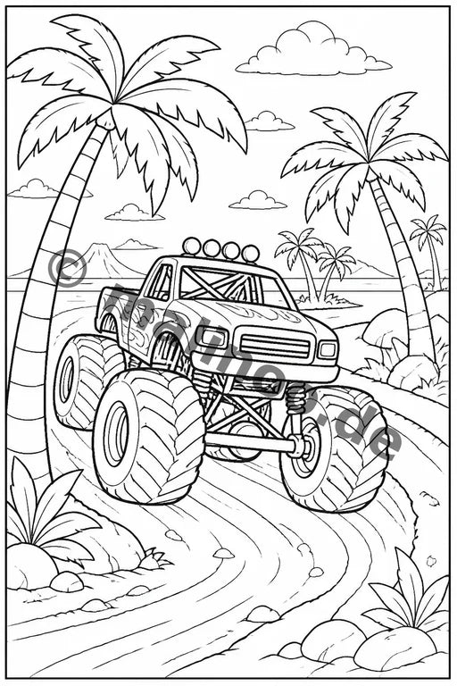 Monster Trucks Malbuch 20 Ausmalbilder gedruckt+lose – Vorschaubild 14