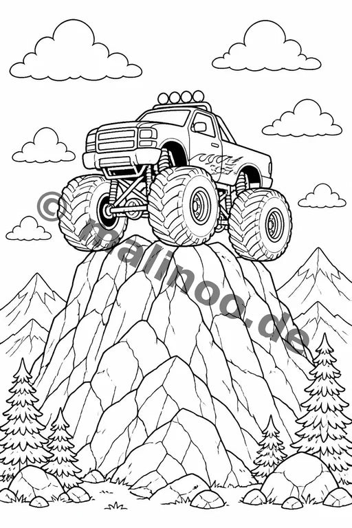 Monster Trucks Malbuch 20 Ausmalbilder gedruckt+lose – Vorschaubild 15